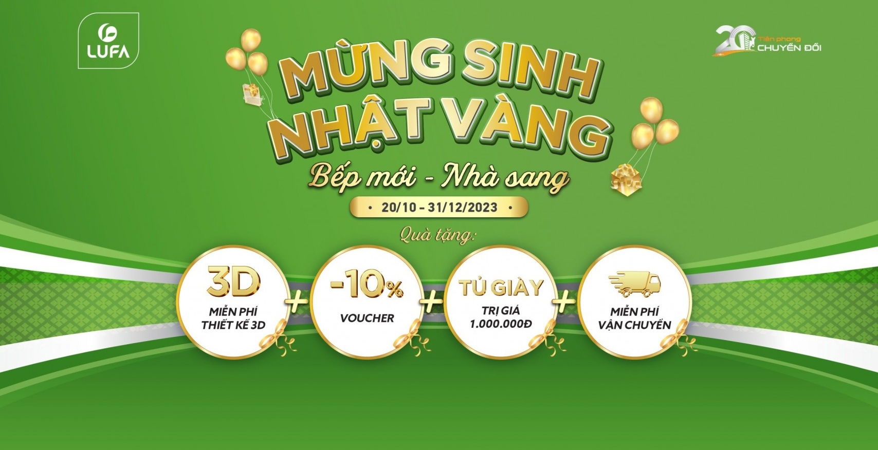 Mừng sinh nhật vàng – Bếp mới nhà sang, nhận ngàn ưu đã - LUFA - Nội thất cao cấp (Website chính thức của Công ty cổ phần Nội thất FAMI)